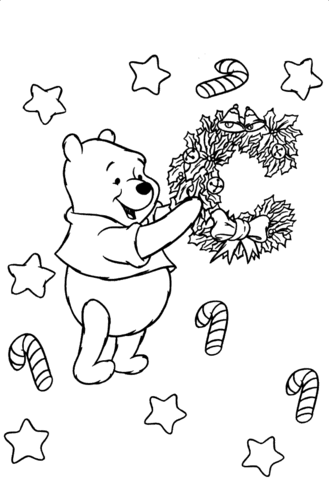 Christmas Time For Pooh  Coloring page
