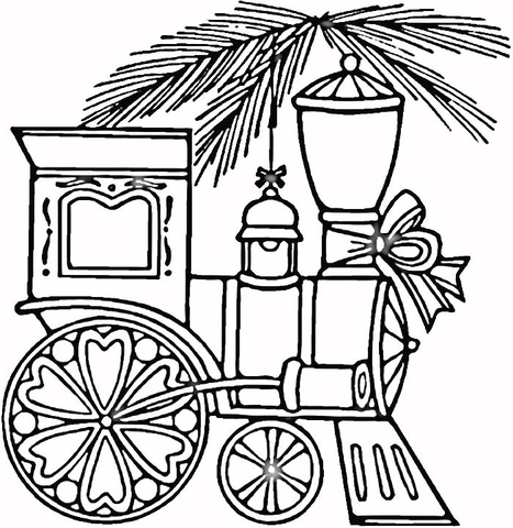 Christmas Train Coloring page