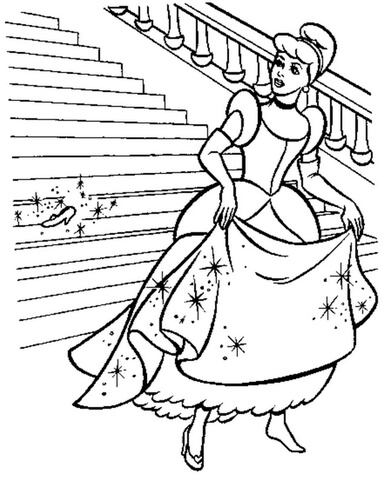 Cinderela Be Left Out Her Shoe Coloring page