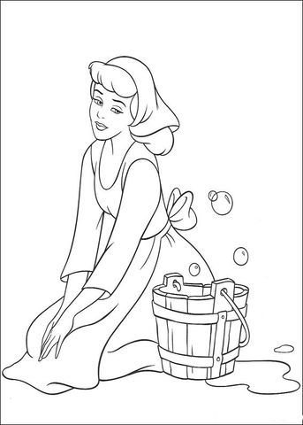 Cinderella Must Clean The House  Coloring page
