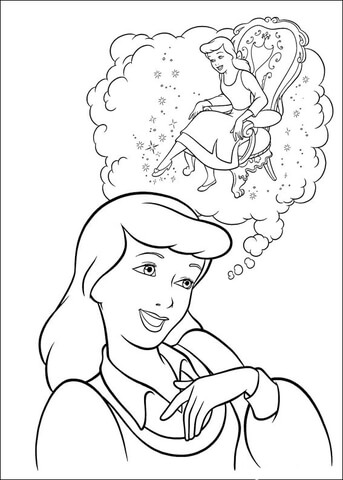 Cinderella Want To Try The Shoe  Coloring page