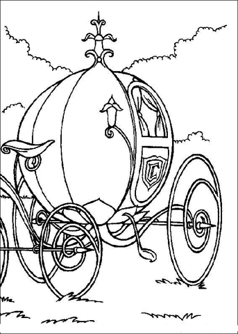 Cinderella's Cart Coach Coloring page