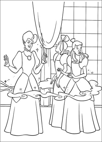 CinderellaвЂ™s Stepmother Changes Her House Coloring page