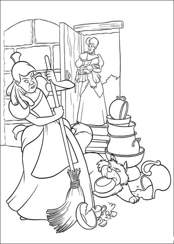 Cinderella's Sister Broke A Lot Of Items  Coloring page