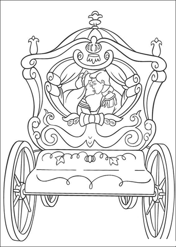 Cinderella's Wedding Cart  Coloring page
