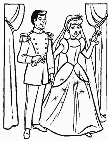 Cinderella's Wedding Party  Coloring page