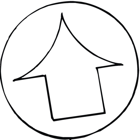 Circle with Arrow Sign Coloring page