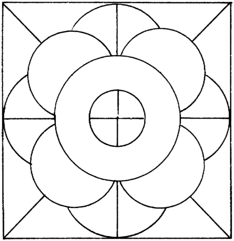 Circles And Line  Coloring page