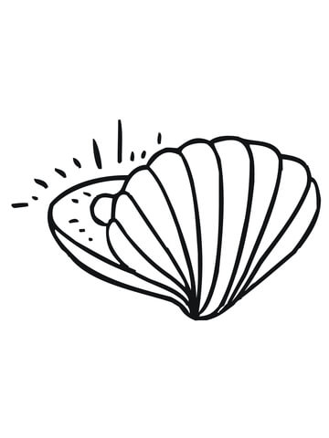 Clam with Pearl Coloring page