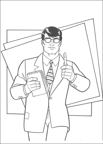 Clark Kent is a journalist for the Daily Planet, a Metropolis newspaper Coloring page