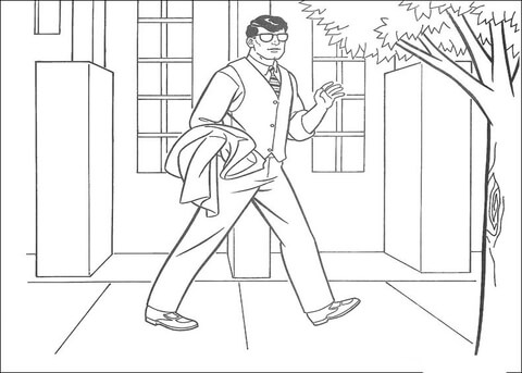 Clark Kent Is Walking to work Coloring page