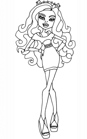 Clawdeen Wolf Dot Dead Gorgeous Coloring page