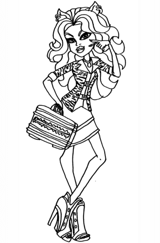 Clawdeen Wolf Schools Out Coloring page