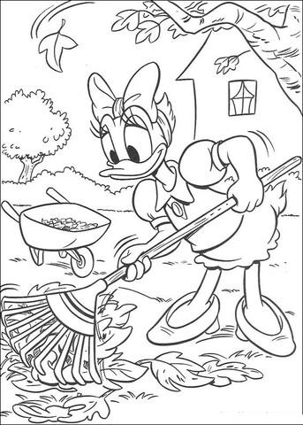 Cleaning The Garden  Coloring page