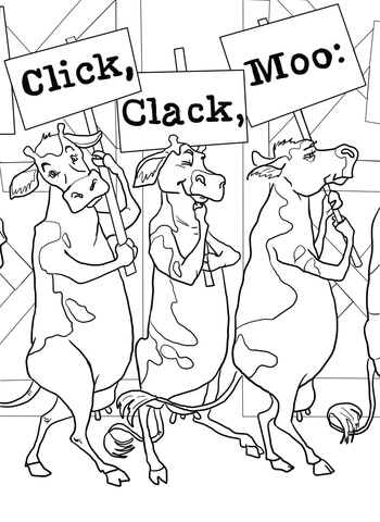 Click Clack Moo Cows That Type Coloring page
