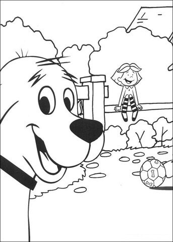 Clifford Wants To Play With Emily  Coloring page