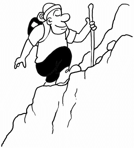 Climbing The Mountain  Coloring page
