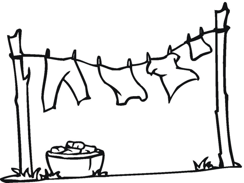 Drying clothes Coloring page