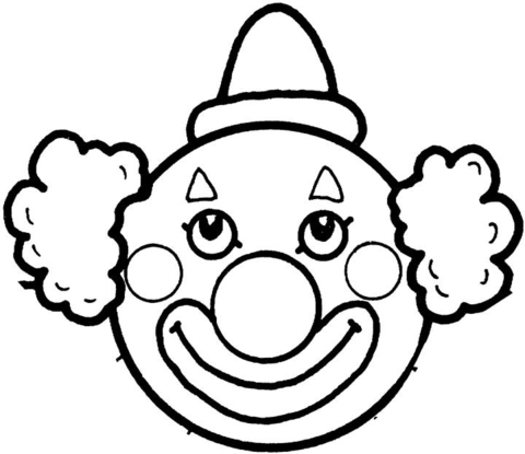 Clown's Face  Coloring page