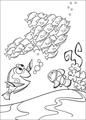 School of fish Coloring page