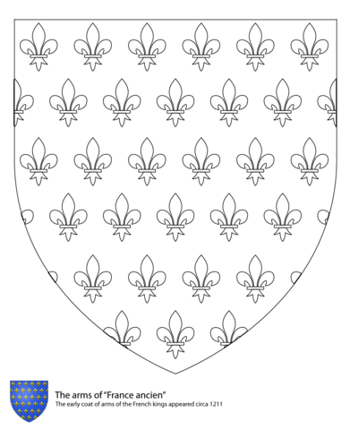 Coat of Arms of French Kings Coloring page