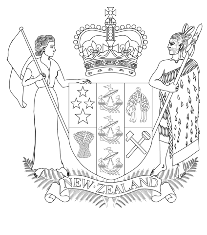 Coat of Arms of New Zealand Coloring page