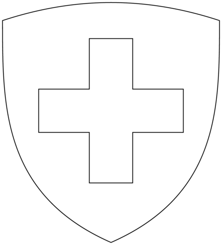 Coat of Arms of Switzerland (Pantone) Coloring page