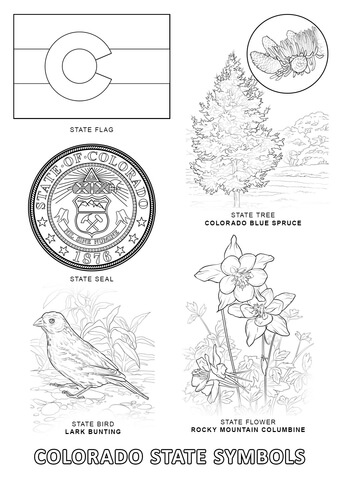 Colorado State Symbols Coloring page