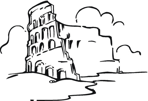 Colosseum In The Clouds  Coloring page