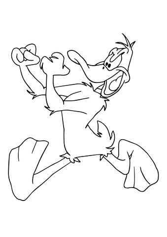 Daffy Duck Ready for a Fight Coloring page