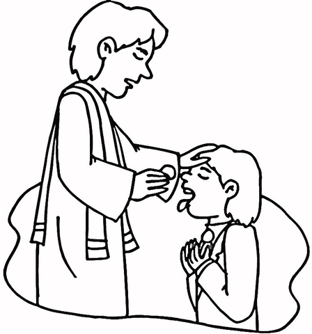 Communion in Church Coloring page