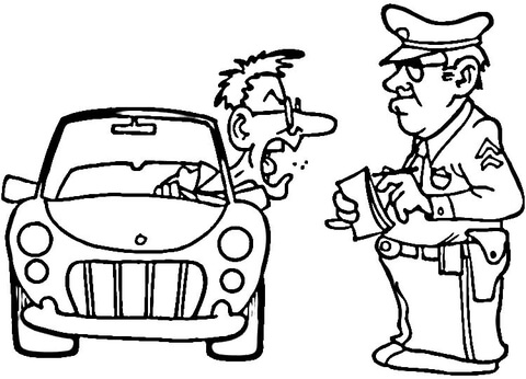 Traffic police Coloring page