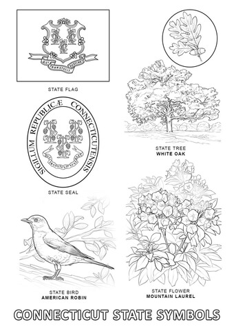 Connecticut State Symbols Coloring page