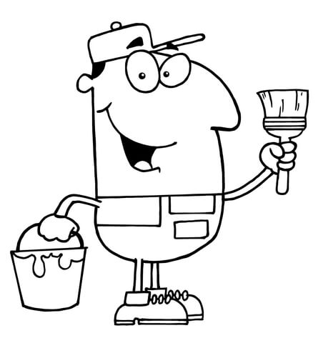 Construction Painter Coloring page