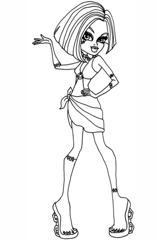 Cool Frankie Stein Coloring page