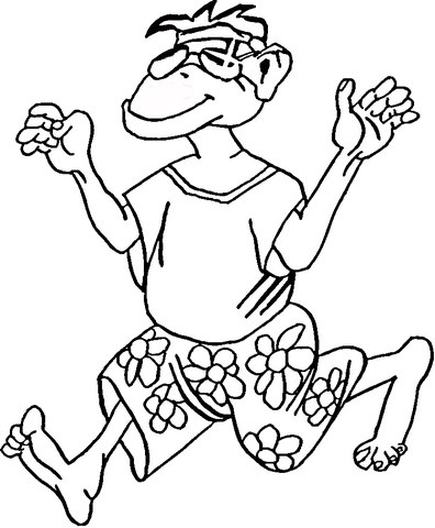 Cool Monkey Guy  Coloring page