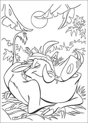 What a quiet place in the jungle! Coloring page