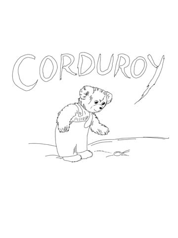 Corduroy is Looking for Button Coloring page