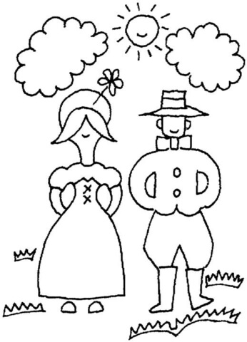 Couple of farmers Coloring page