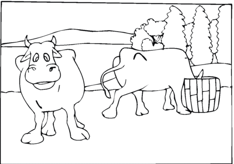Two Cows Coloring page