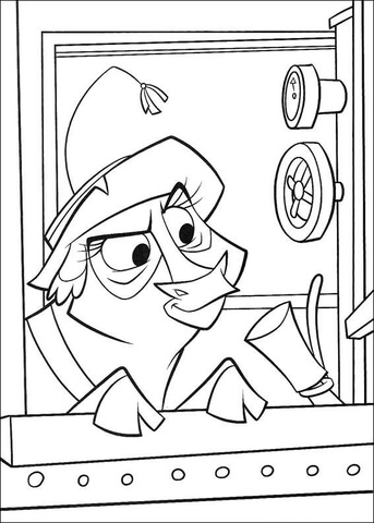 Cow At The Window  Coloring page