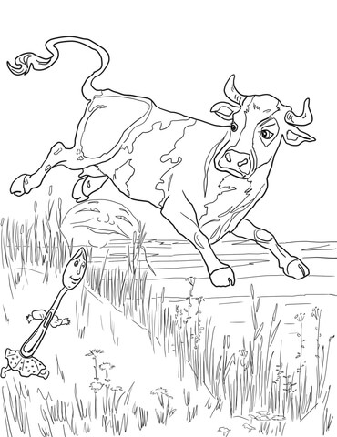 Cow Jumped Over the Moon Coloring page