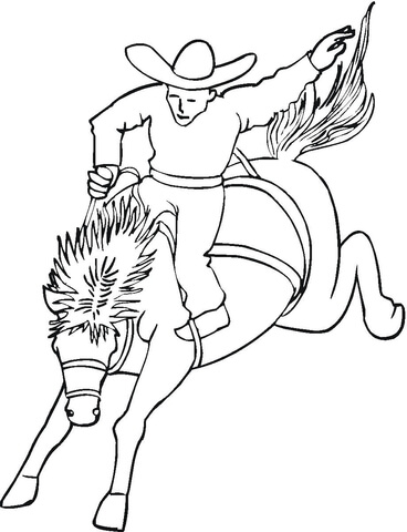 Cowboy on the Horse  Coloring page