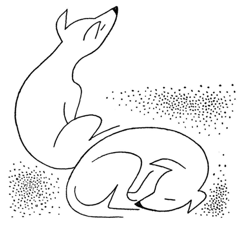 Coyote sleep Coloring page