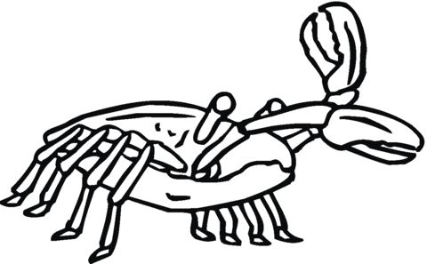 Crab works with his claws Coloring page