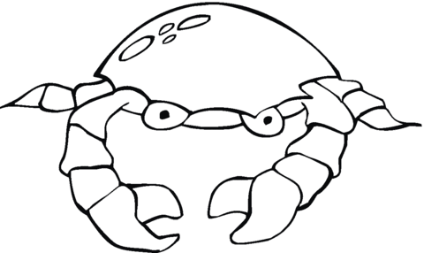 Crab with big eyes Coloring page