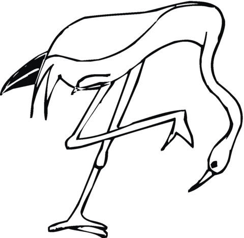 Crane stepping Coloring page