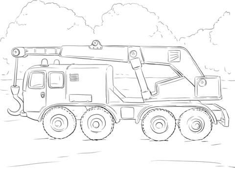 Crane Truck Coloring page