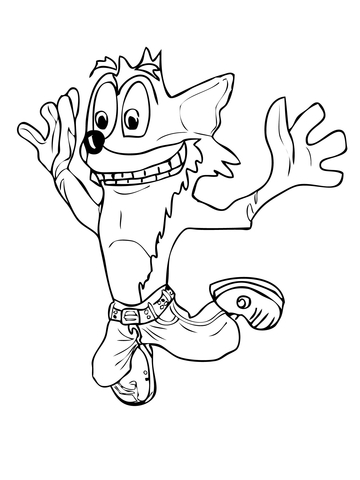 Crash Bandicoot Is Mid-Jump! Coloring page