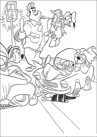Traffic Collision Coloring page